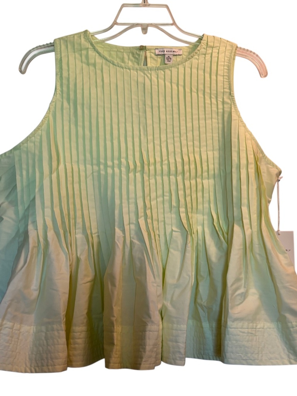 Free Assembly Pintuck Blouse in Light Yellow Sz XL NWT